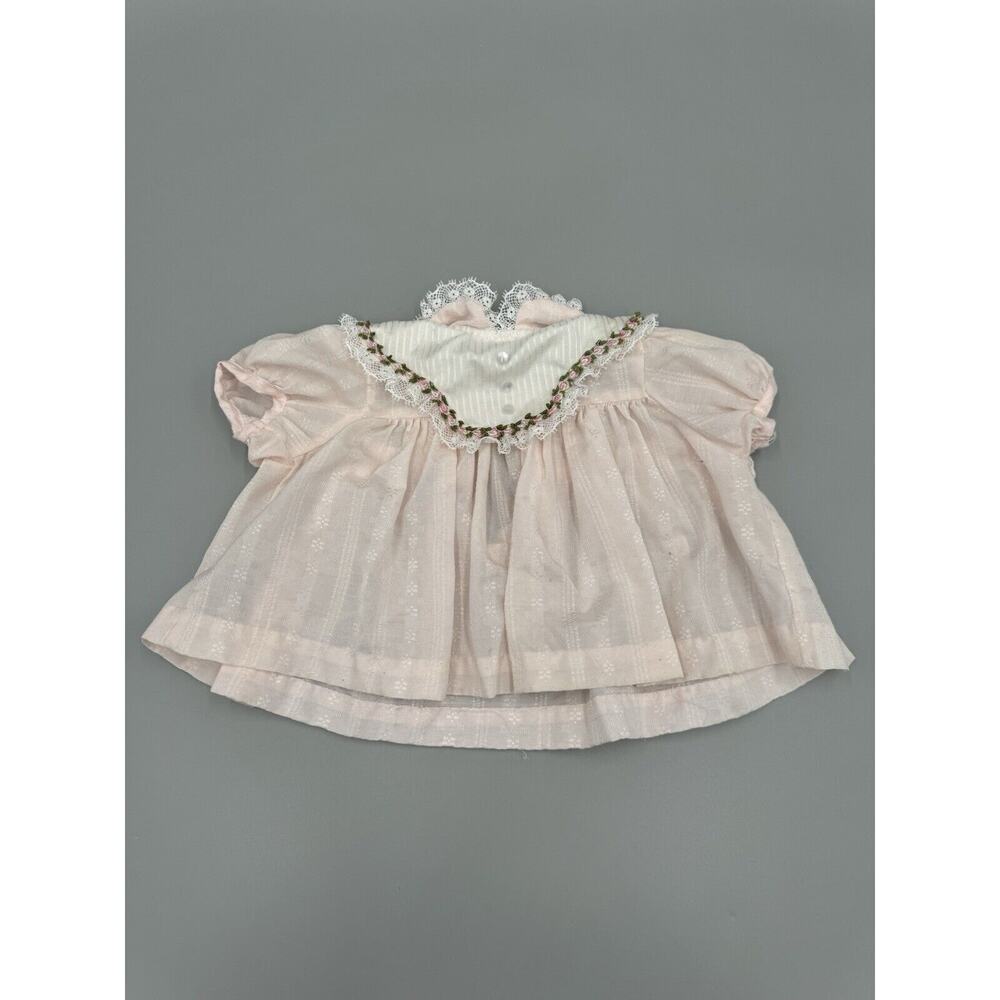Vintage Polly Flinders Girls Pink Dress Size 6-12 Months Made In USA